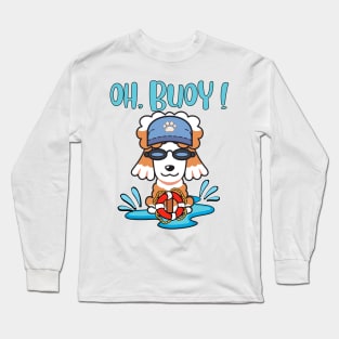 Funny Poodle swimming with a Buoy - Pun Intended Long Sleeve T-Shirt